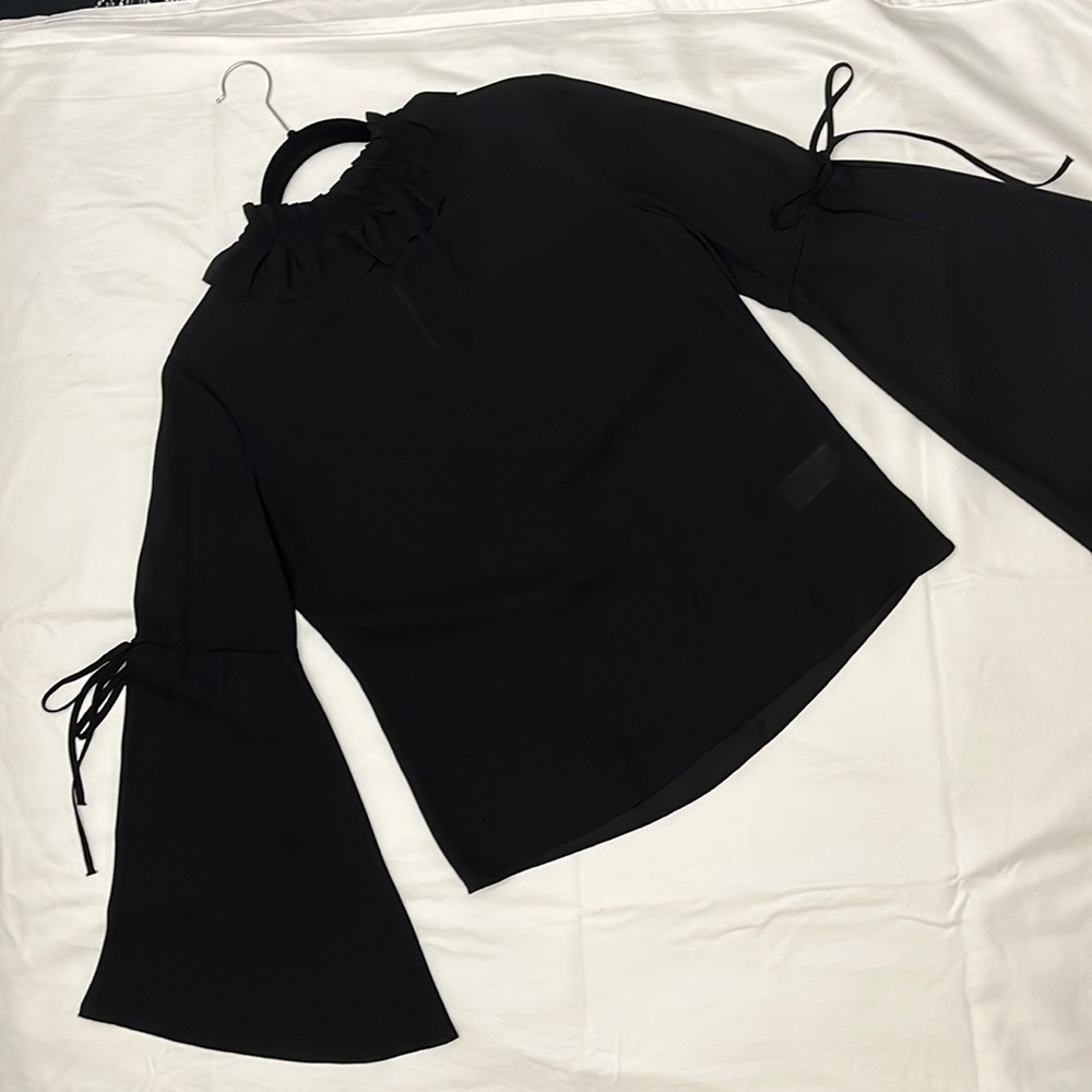 Banana Republic black blouse with bell sleeve detail size Small